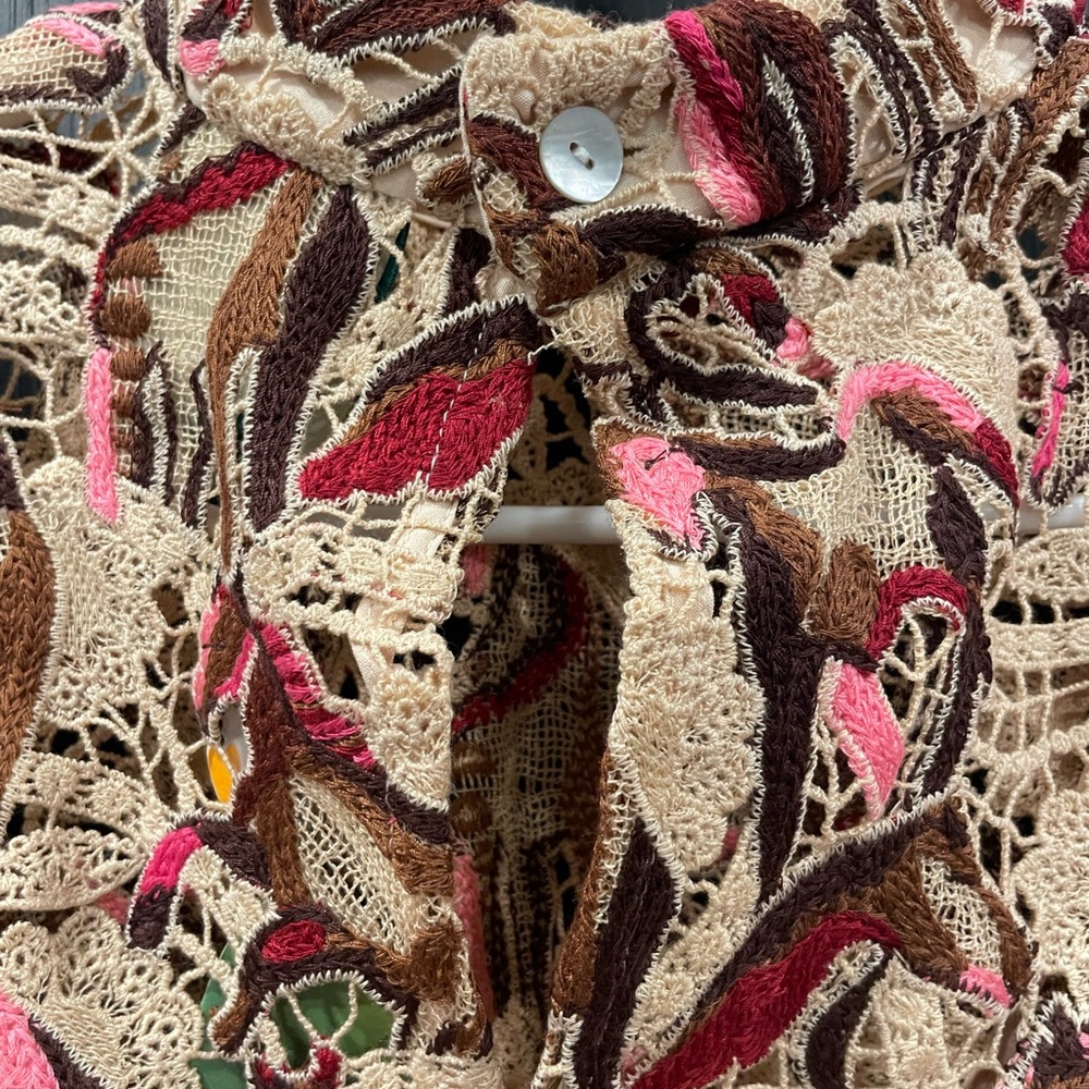 FARM Rio Pink and Brown Patterned Blouse - Picture 7 of 9